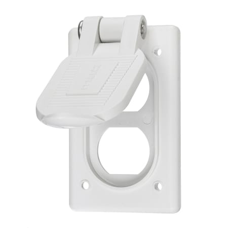 Hubbell Wiring Device-Kellems Electrical Box Cover, 1 Gang Gang, Thermoplastic, Raised Cover Type HBL52CM21W